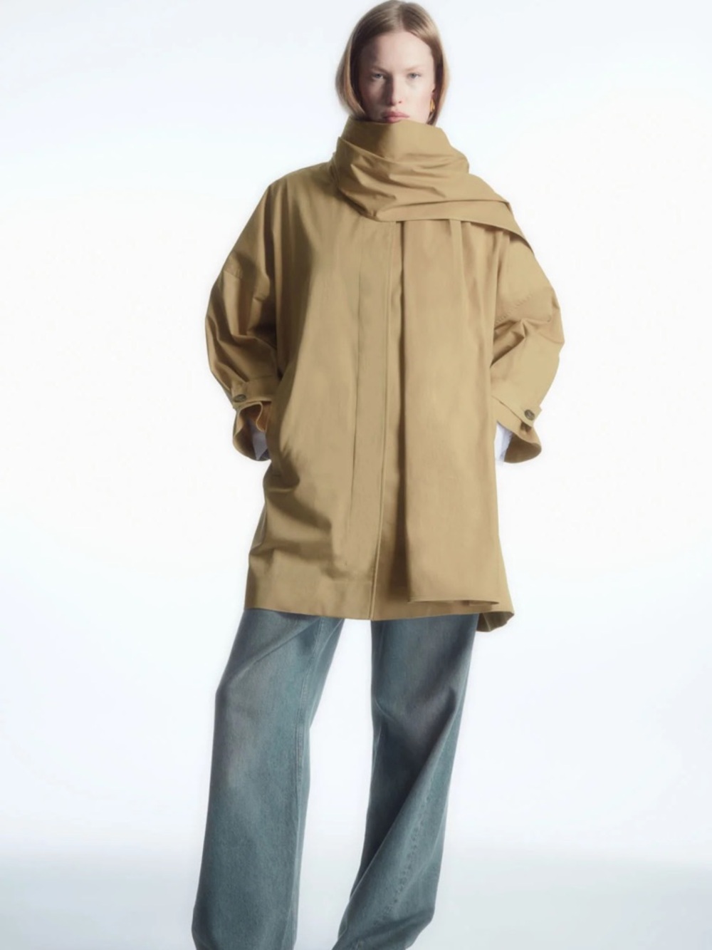 COS OVERSIZED SCARF-DETAIL TRENCH COAT